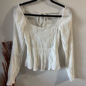 Lucy Paris White Boho Blouse Women’s Size M